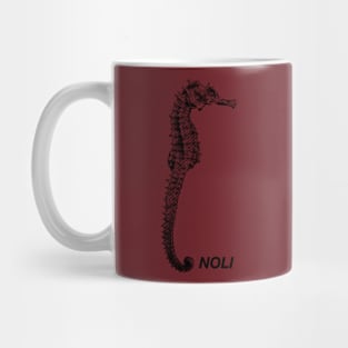 Minimalist Black and White Seahorse Print Mug